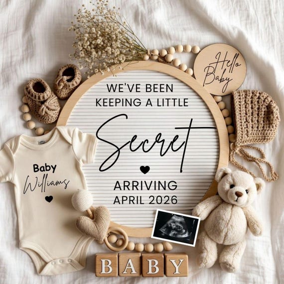 Pregnancy Announcement  Digital Baby Announcement  Gender Neutral Social Media Reveal  Keeping a Secret  Gender netural