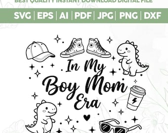 En la era de mi niño, SVG, camiseta de mamá para niño pequeño, SVG, diseño de camiseta de moda, dinosaurio, PNG, mamá linda para el Día de la Madre, SVG de maternidad, SVG de mamá de niños