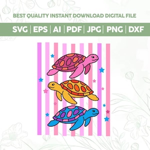 Söt sommar havssköldpadda strand mörk skjorta SVG PNG, havssjöliv png, sommartrenddesign svg, trendande havsbubblor citrondesign png, Cricut