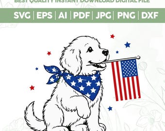 SVG de perro patriótico, SVG de diseño patriótico de perro salchicha, PNG de diseño de camiseta de cachorro con bandera estadounidense para el 4 de julio, SVG de perro salchicha divertido para el 4 de julio, Cricut