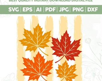 Hojas de otoño vintage SVG PNG, diseño de camiseta de rayas otoñales de moda, hoja de arce de otoño, estilo rústico de granja, diseño de sublimación retro, archivo de corte de otoño