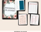 Wedding Planner Printable PDF | Floral Wedding Organizer | Budget Tracker, Guest List, Checklist, Timeline, Honeymoon Planner | Instant pdf