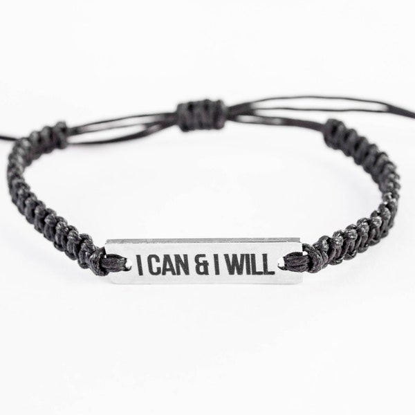I can and I will Bracelet, Inspiration Bracelet, Motivational Jewelry,  Statement Jewelry, Inspiration Jewelry, Gift for Her, Coworker Gift