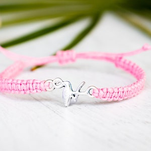 Flamingo Bracelet, Tropical Jewelry, Summer Gifts, Vacation Jewelry, Beach Jewelry, Florida, Gift for Her, Gardening Gift image 1