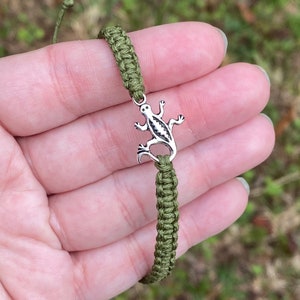 Lizard Bracelet Gecko Bracelet Reptile Bracelet Jewelry Friendship Bracelet Adjustable Bracelet Lizard Enthusiast Friend Gift image 2