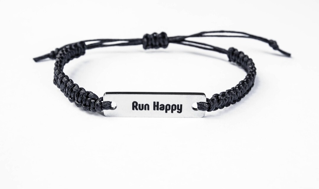 Run Happy Bracelet, Inspirational Gift, Inspiration Bracelet ...