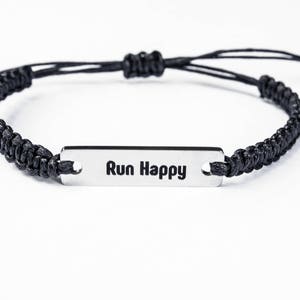 Run Happy Bracelet Inspirational Gift Inspiration Bracelet | Etsy