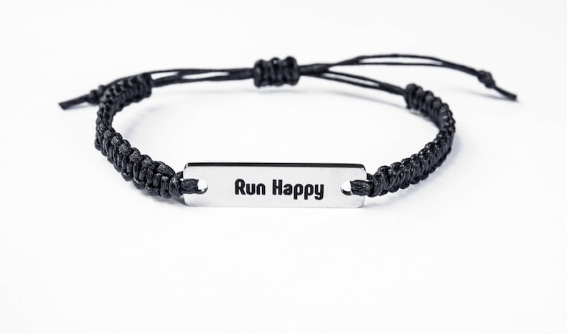 Run Happy Bracelet Inspirational Gift Inspiration Bracelet - Etsy