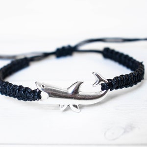 Shark Bracelet, Fish Jewelry, Friendship Bracelet, Nautical Jewelry, Gift for Him, Gift for Her, Ocean, Beach Jewelry