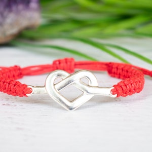 Knotted Heart Bracelet, Heart Knot, Love Knot, Gift for Girlfriend, Gift for Her, Love, Couples Gift, Anniversary Gift Bild 1