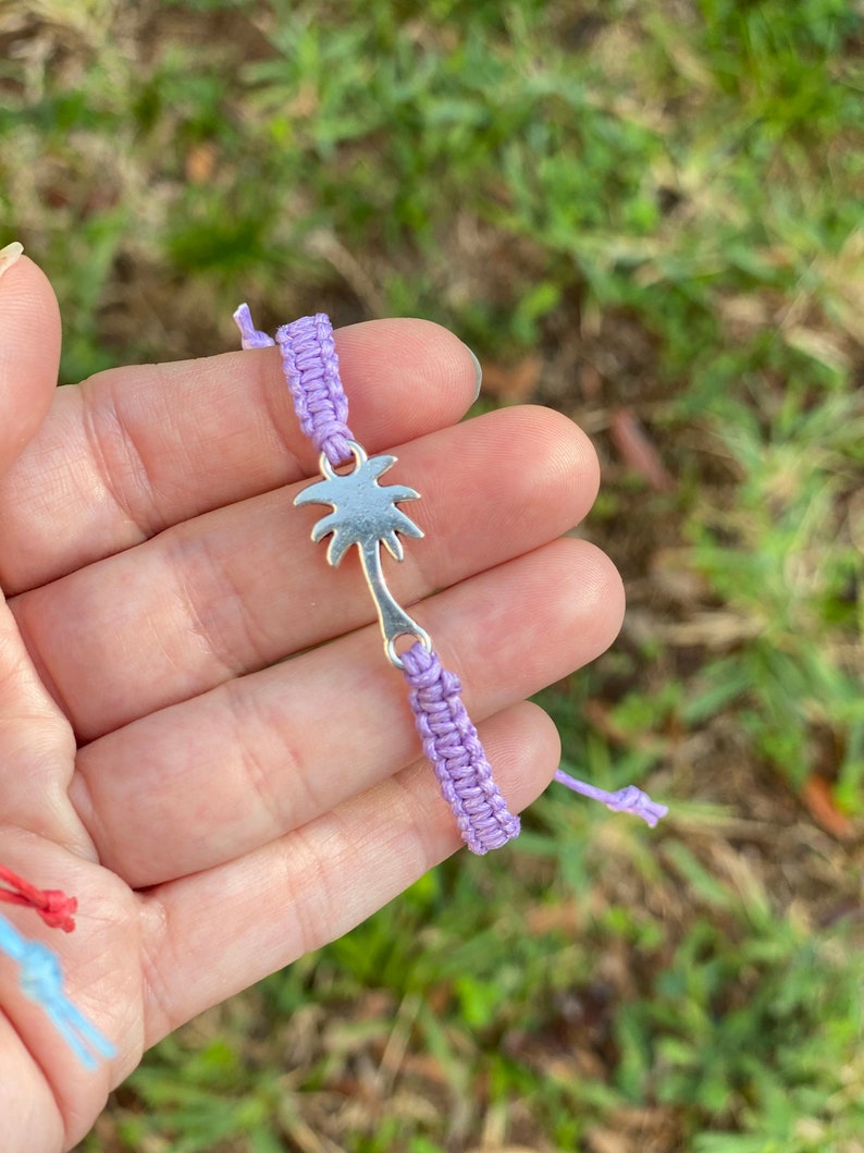 Palm Tree Bracelet, Tree Jewelry, Nature, Vacation Jewelry, Beach Jewelry, Florida, California, Gift for Her, Gardening Gift Lavender