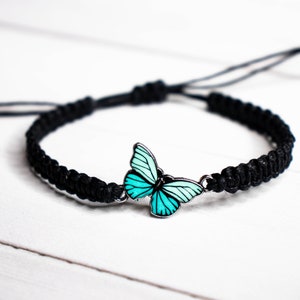 Light Blue/Teal Butterfly Bracelet - Butterfly Jewelry, Gift for Women or Men, Insect Jewelry, Whimsical Jewelry, Fairytale Gift