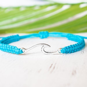 Small Wave Bracelet, Summer Jewelry, Beach Waves Jewelry Ocean Cruise Surfer Vacation Nautical Jewelry