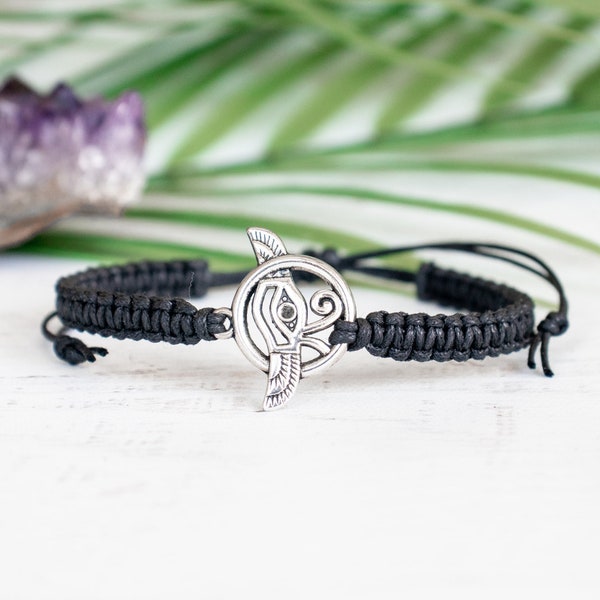 Eye of Horus Wings Bracelet, Egyptian Bracelet, Yoga Bracelet,  Meditation Bracelet,  Om Jewelry, Zen, Enlighten, Spiritual Jewelry