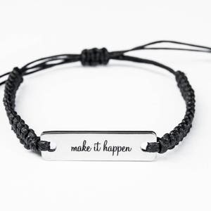 Make It Happen Bracelet, Inspirational Bracelet, Motivational Jewelry, Inspiration, Inspiration Jewelry, Gift for Her, Inspiration image 1