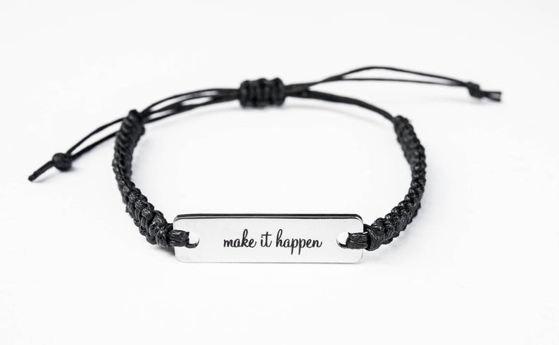 Make It Happen Bracelet, Inspirational Bracelet, Motivational Jewelry, Inspiration, Inspiration Jewelry, Gift for Her, Inspiration image 1