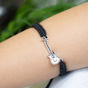 Guitar Bracelet, Guitar Charm, Guitar Player Gift, Music Gift, Rock and Roll, Music Jewelry, Band Bracelet, Instrument Bracelet image 2