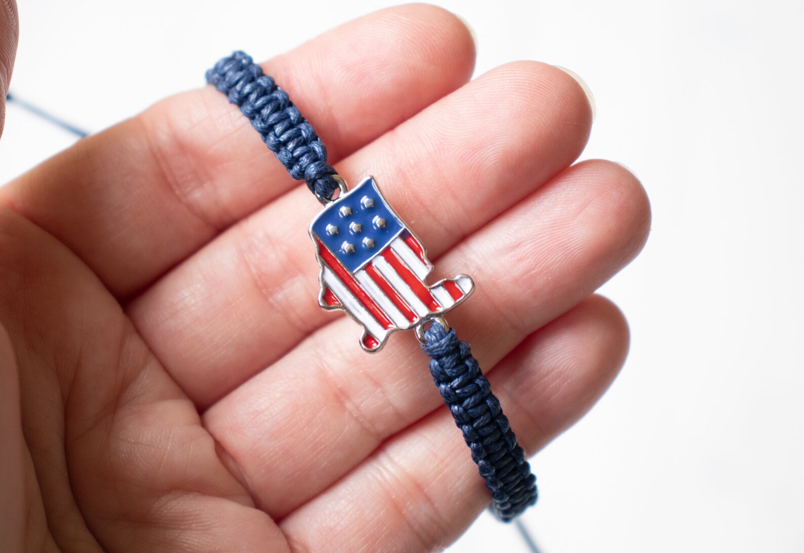 American Flag Bracelet Adjustable Bracelet USA Jewelry USA Etsy