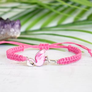 Enamel Flamingo Bracelet, Tropical Jewelry, Summer Gifts, Vacation Jewelry, Beach Jewelry, Florida, Gift for Her, Spring Jewelry