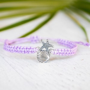 Shell and Starfish Bracelet, Sea Life Beach Charms Cruise Nautical Jewelry