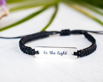 Be the Light Bracelet, Inspirational Jewelry, Motivational Bracelet, Spiritual Bracelet, Kindness Bracelet, Encouragement