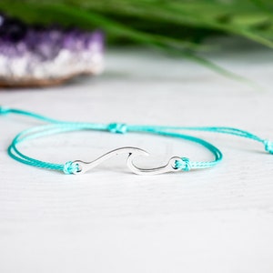 Wave Bracelet, Summer Jewelry, Beach Waves Jewelry Ocean Cruise Surfer Vacation Nautical Jewelry