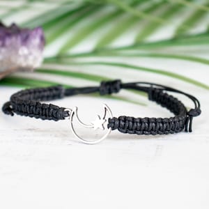 Hollow Moon Star Bracelet - Moon Jewelry, Gift for Women or Men, Celestial Jewelry, Luna Bracelet, Astrological, Planet Jewelry