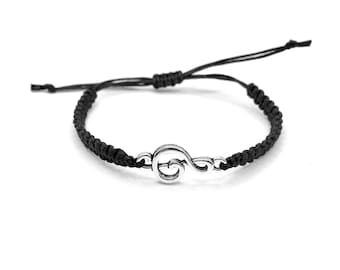 Treble Clef Bracelet Music Gift, Friendship Bracelet Adjustable Bracelet Music Jewelry Charm Bracelet Band Bracelet Instrument Bracelet