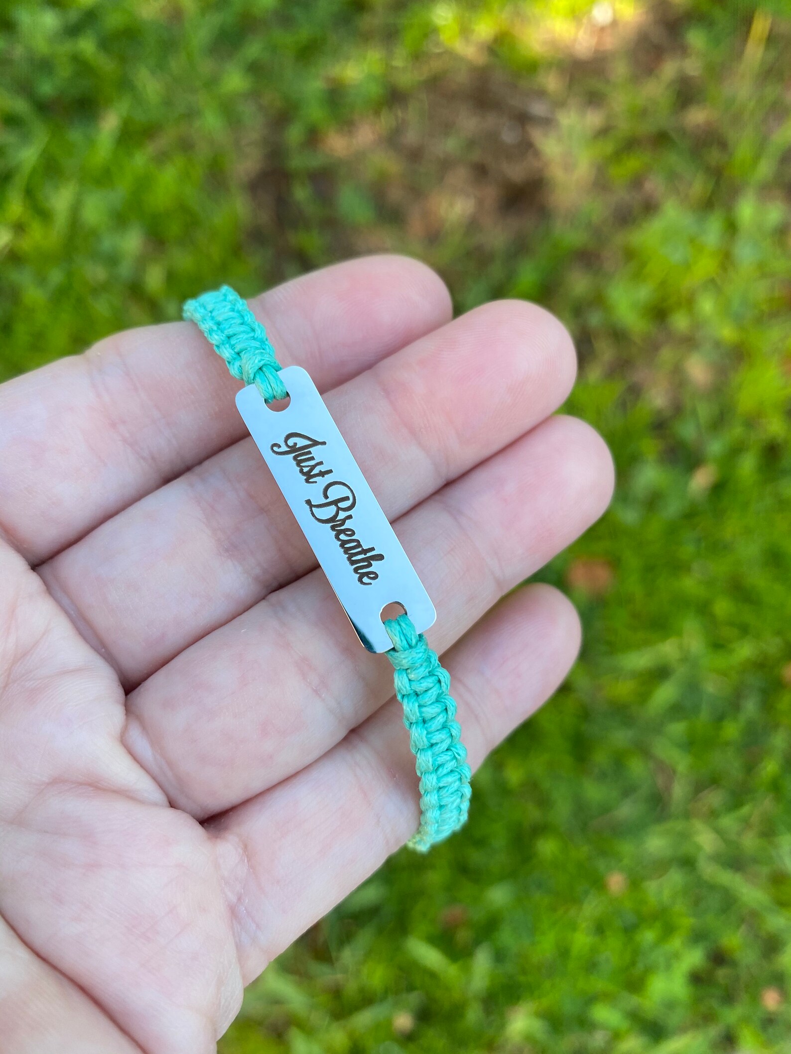 Just Breathe Bracelet Inspiring Bracelet Inspirational | Etsy