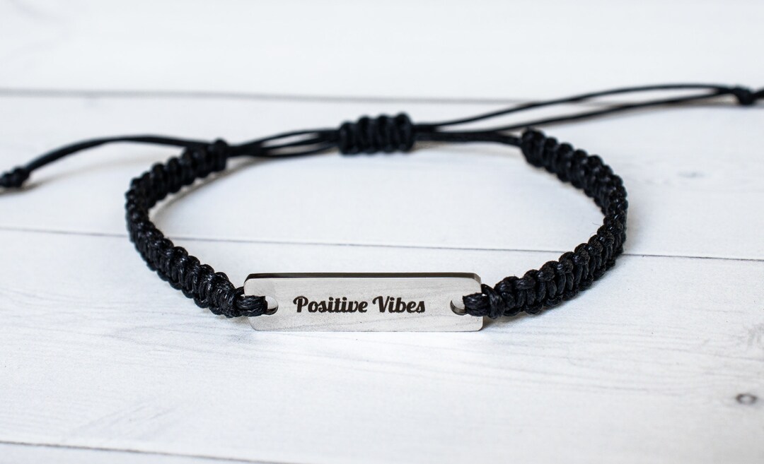 Positive Vibes Bracelet Word Bracelet Inspiration Bracelet - Etsy
