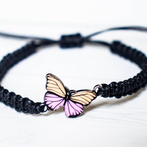 Peach and Pink Butterfly Bracelet - Butterfly Jewelry, Gift for Women or Men, Insect Jewelry, Whimsical Jewelry, Fairytale Gift