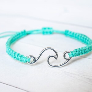 Wave Bracelet, Beach Waves Jewelry Ocean Cruise Surfer Vacation Nautical Jewelry