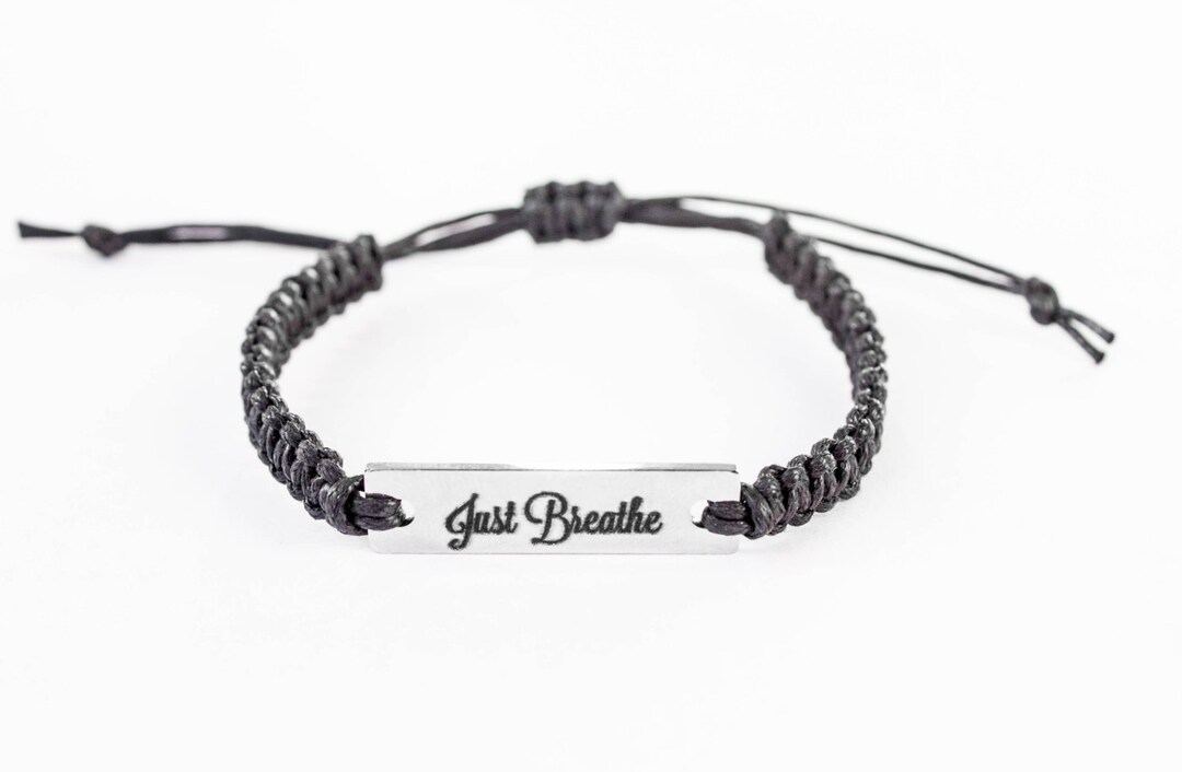 Just Breathe Bracelet, Inspiring Bracelet, Inspirational Quote ...