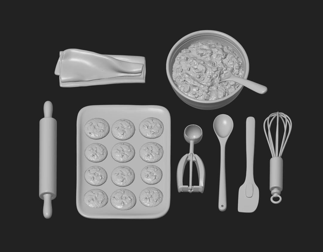 STL Baking Cookies Set 3D Printable Dollhouse Kitchenware - Etsy Canada