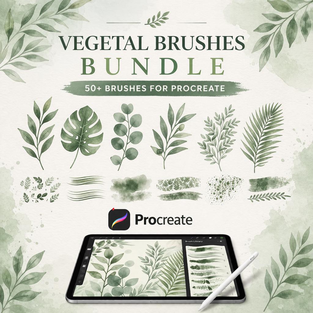 50 Vegetal Brushes for Procreate & Photoshop (digital Download) - Etsy