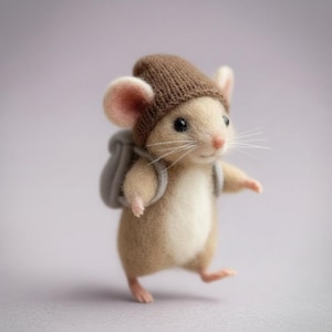 Ratinho artesanal em feltro agulhado (escolha seu estilo), boneco de ratinho de feltro de lã inspirado em contos de fadas, decoração estilo cottagecore, presente de Natal