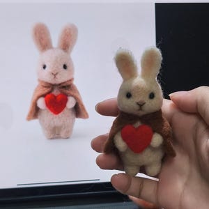 Alice-Inspired Needle Felted Bunny Doll | Wool Felt Rabbit Miniature, Storybook Decor image 3