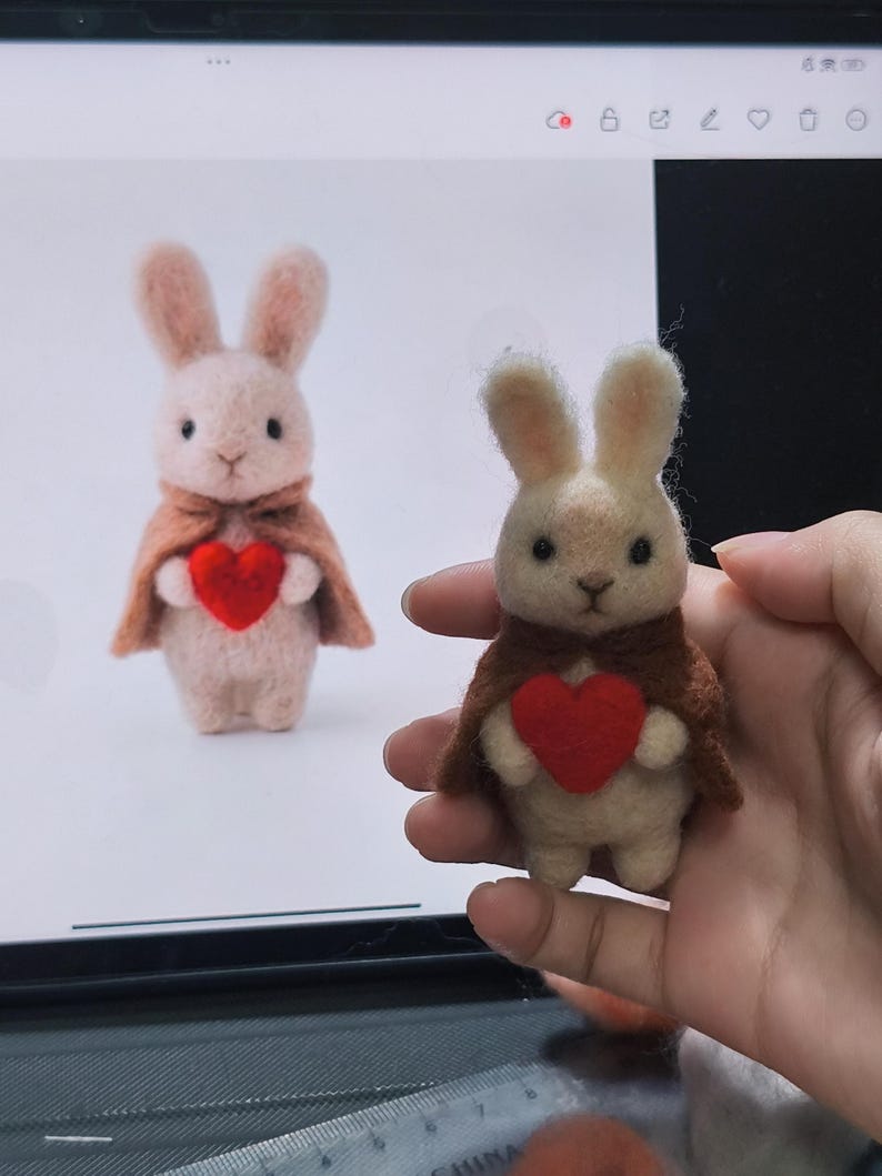 Alice-Inspired Needle Felted Bunny Doll | Wool Felt Rabbit Miniature, Storybook Decor image 3