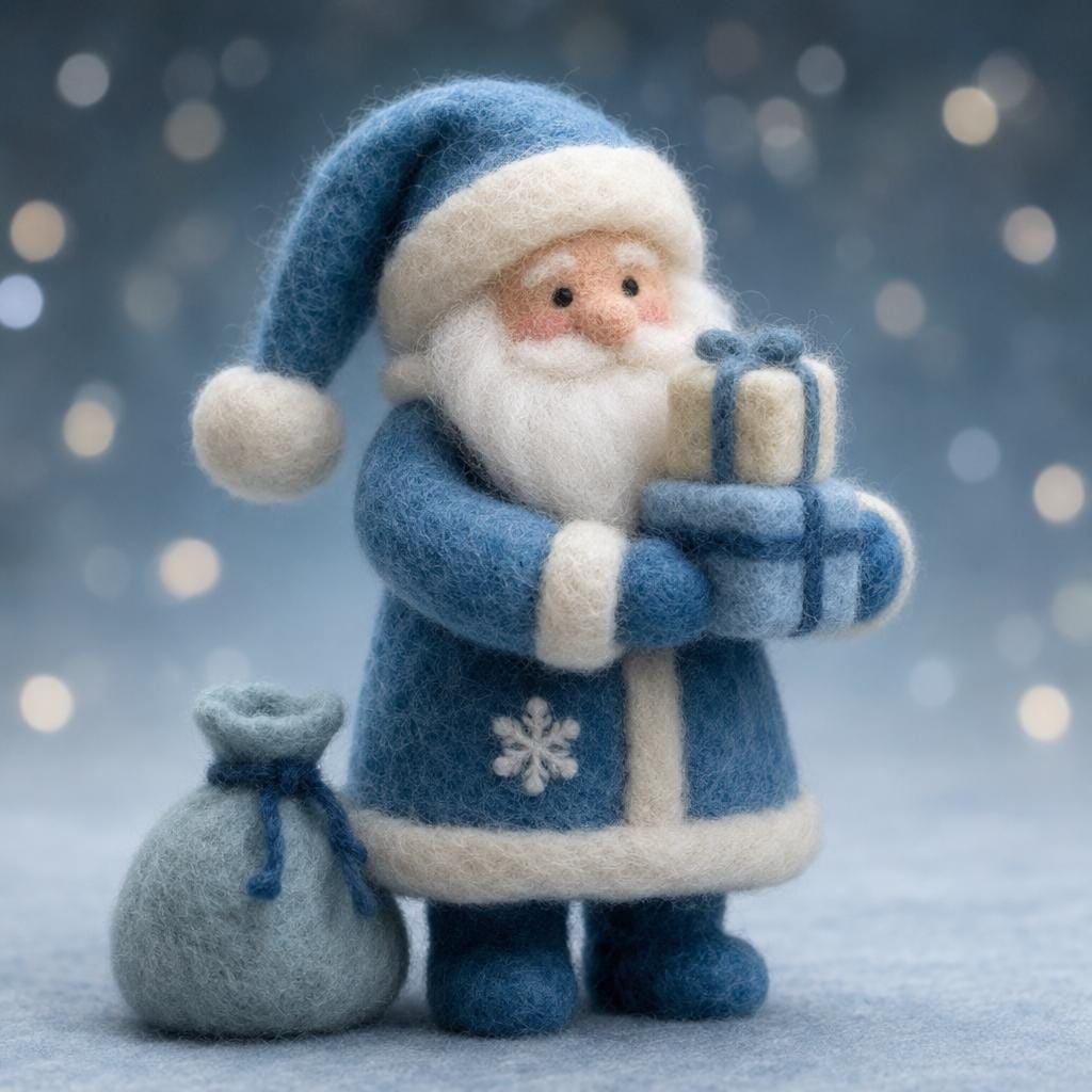 Blue Santa Figurines - Etsy