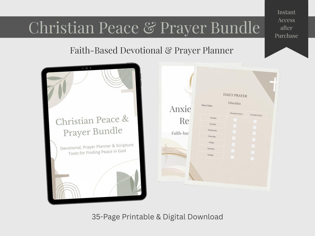 Prayer Journal Bundle | Anxiety Relief, Bible Verses (digital Download ...
