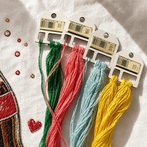 Custom Needlepoint Thread Cards, Floss Organizer with Label Sleeve and Ring Hole