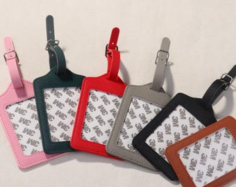 Personalized self finishing needlepoint luggage tag (2x3 in.) | Golf Bag Tag