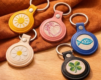 Benutzerdefinierte Selbst Finishende Nadelspitze Schlüsselanhänger - DIY Leder Schlüsselanhänger Geschenk