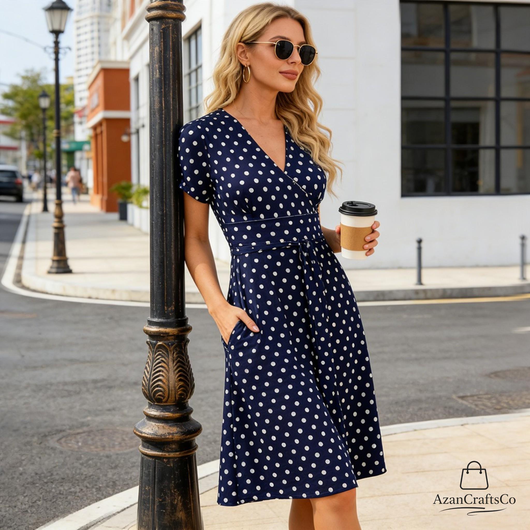 slim fit dress slacks Solada Polka Dot Halter Maxi Dress main image 0