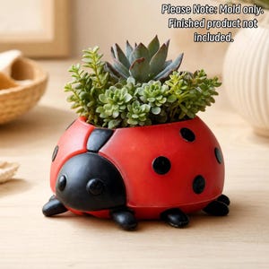 Cartoon Ladybug Resin Silicone Molds, Mini Insect Planter Epoxy Casting Mold for DIY Succulent Pot Candle Holder Kid Room Table Decor Kit