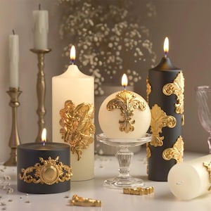 5PC European Baroque Relief Silicone Mold Set, 3D Ornament Shape for Epoxy Resin Plaster Wax, DIY Home Decor Craft Gift