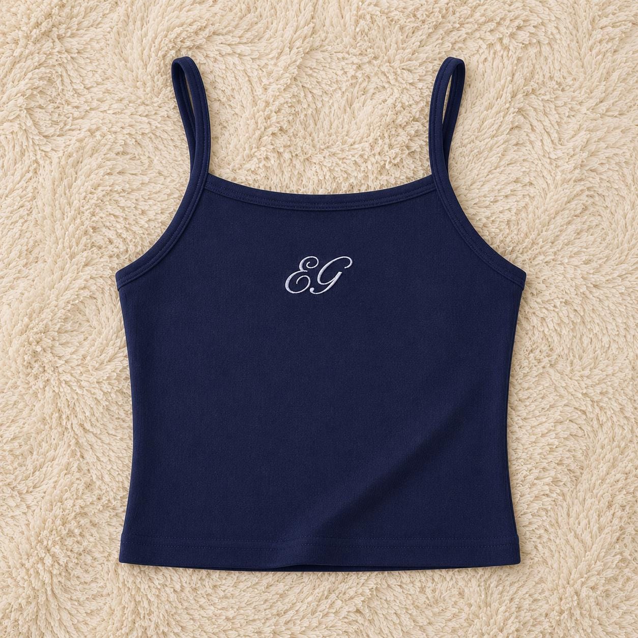 Custom Embroidered Tank Top, Personalized Name Ribbed Cami, Lace Trim Camisole, Monogram Tank, Aesthetic Gift for Her