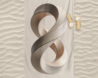 Strandtuch-Wirbelnde Unendlichkeit - Illusionsstrandhandtuch - Beige - High quality beach towel (70cm x 140cm)