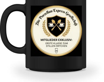 Kaffeetasse - Die Porzellan-Express Gesellschaft "Erste Klasse" - Farbig - Kaffeebecher