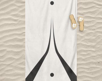Strandtuch - Gleich große Punkte - Illusionsstrandhandtuch - Weiß - High quality beach towel (70cm x 140cm)